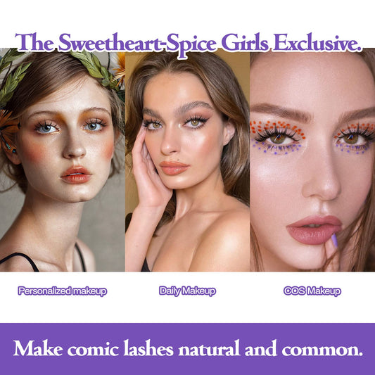 5 Pairs Manga Style Wispy False Eyelashes for Anime Cosplay