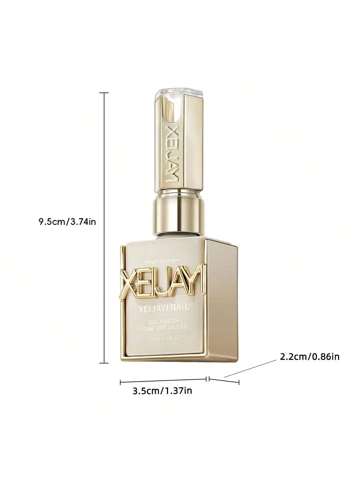 Xelray serum bottle with dimensions on a white background