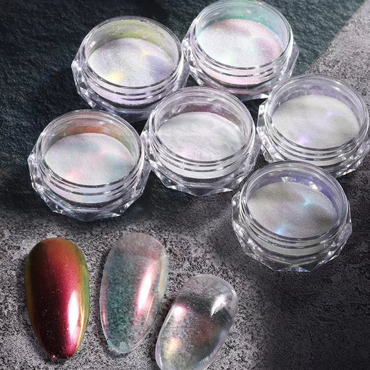 Holographic Mermaid Mirror Nail Pigment Powder for Gel Polish