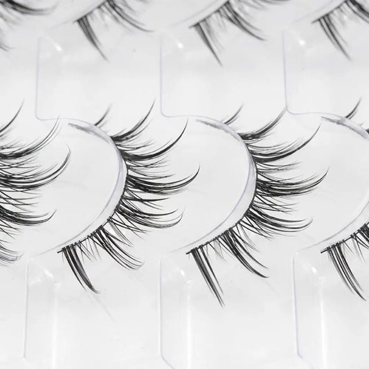 8 Pair Natural Look Curled Full Strip False Eyelashes Dense Long Lasting