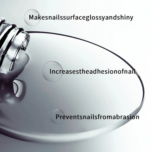 Close-up of a nail surface with text highlighting its properties