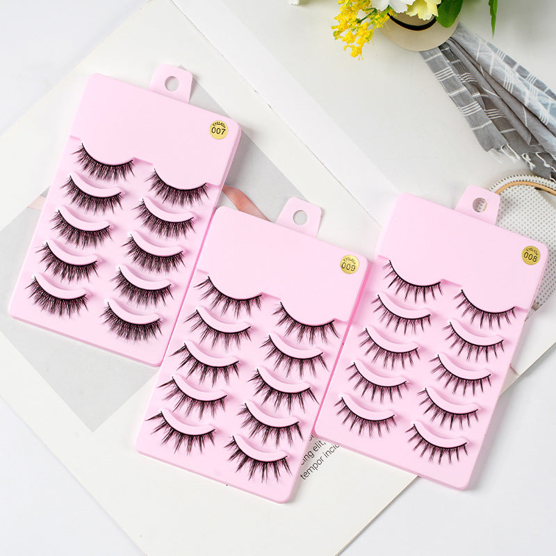 5 Pairs Manga Style Wispy False Eyelashes for Anime Cosplay