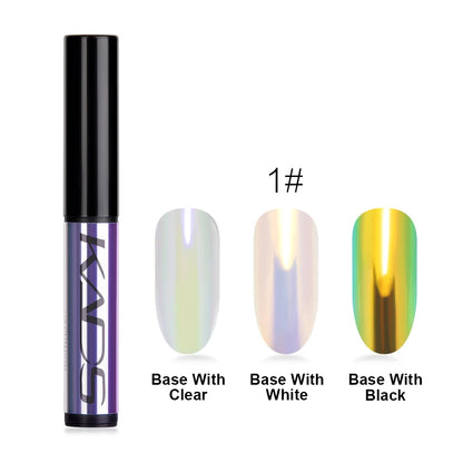 Mirror Chrome Nail Powder Cushion Pen for Metallic Nail Art