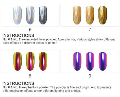 Mirror Chrome Nail Powder Cushion Pen for Metallic Nail Art