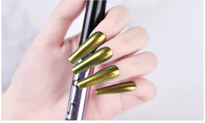 Mirror Chrome Nail Powder Cushion Pen for Metallic Nail Art