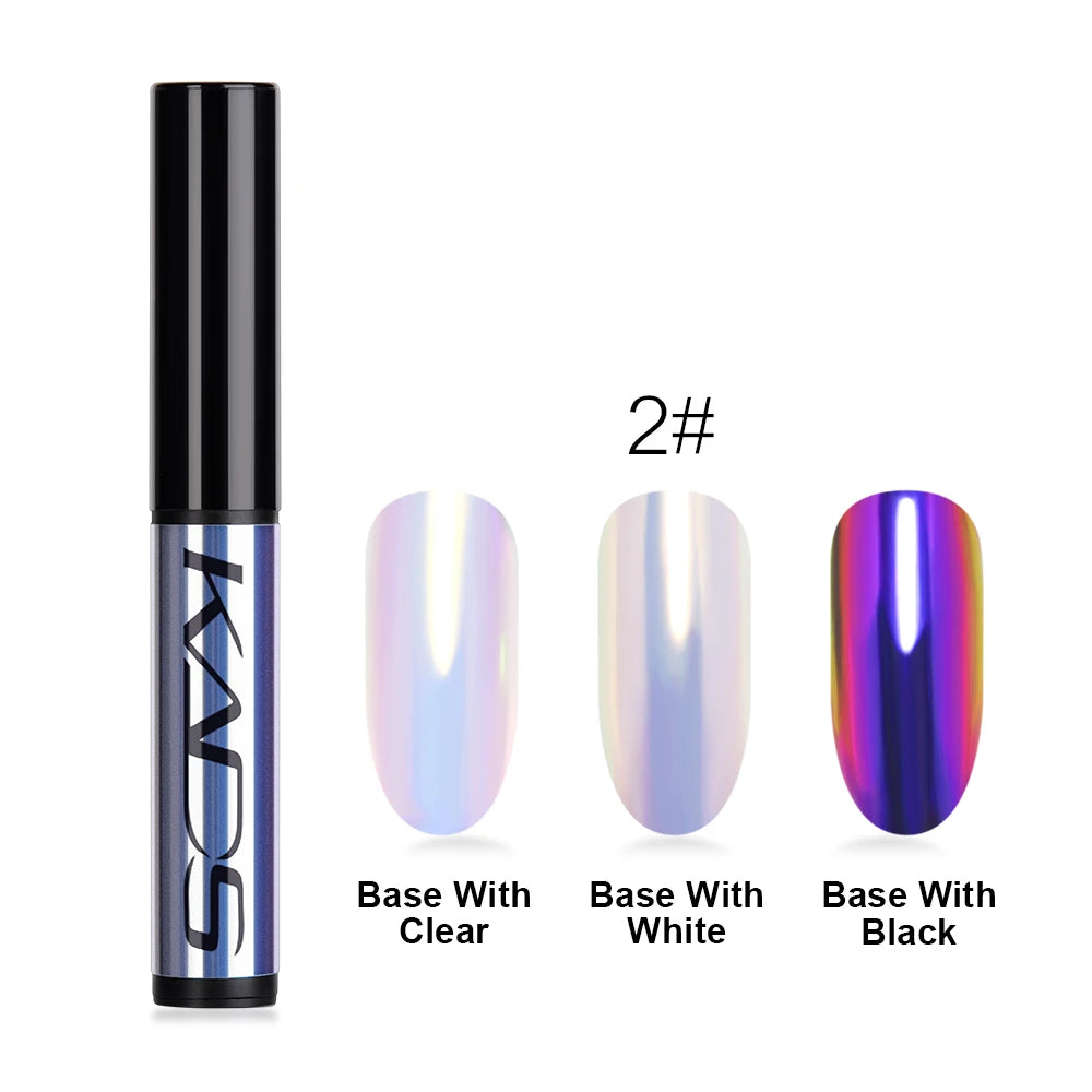 Mirror Chrome Nail Powder Cushion Pen for Metallic Nail Art