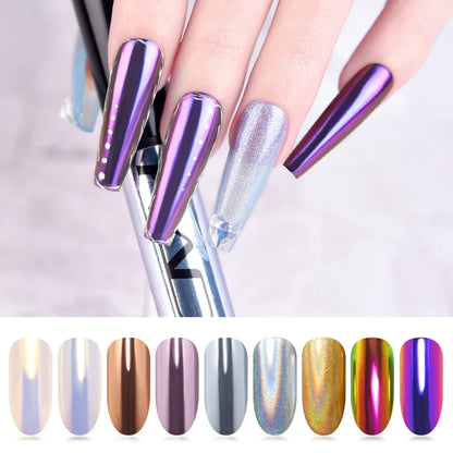Mirror Chrome Nail Powder Cushion Pen for Metallic Nail Art