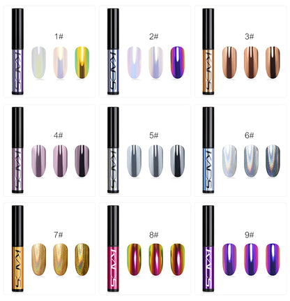 Mirror Chrome Nail Powder Cushion Pen for Metallic Nail Art