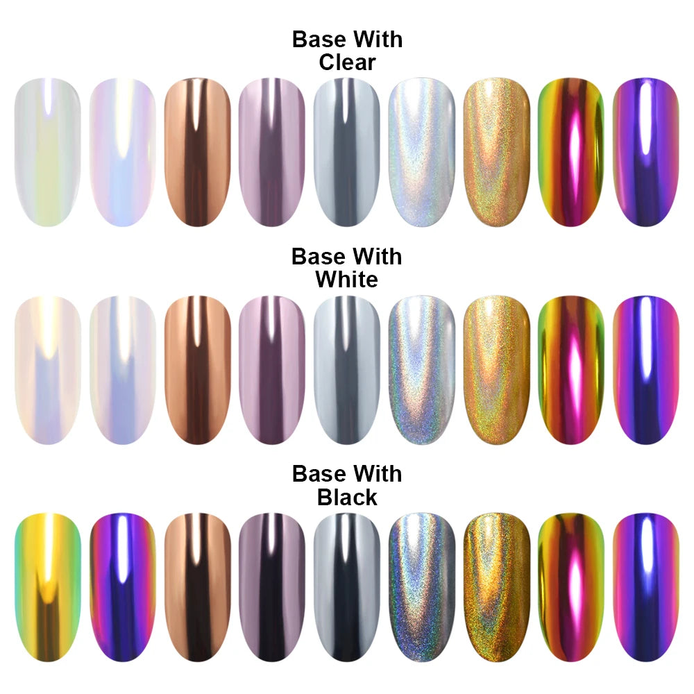Mirror Chrome Nail Powder Cushion Pen for Metallic Nail Art