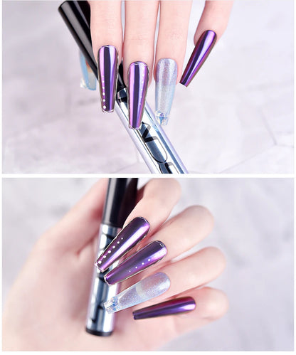 Mirror Chrome Nail Powder Cushion Pen for Metallic Nail Art