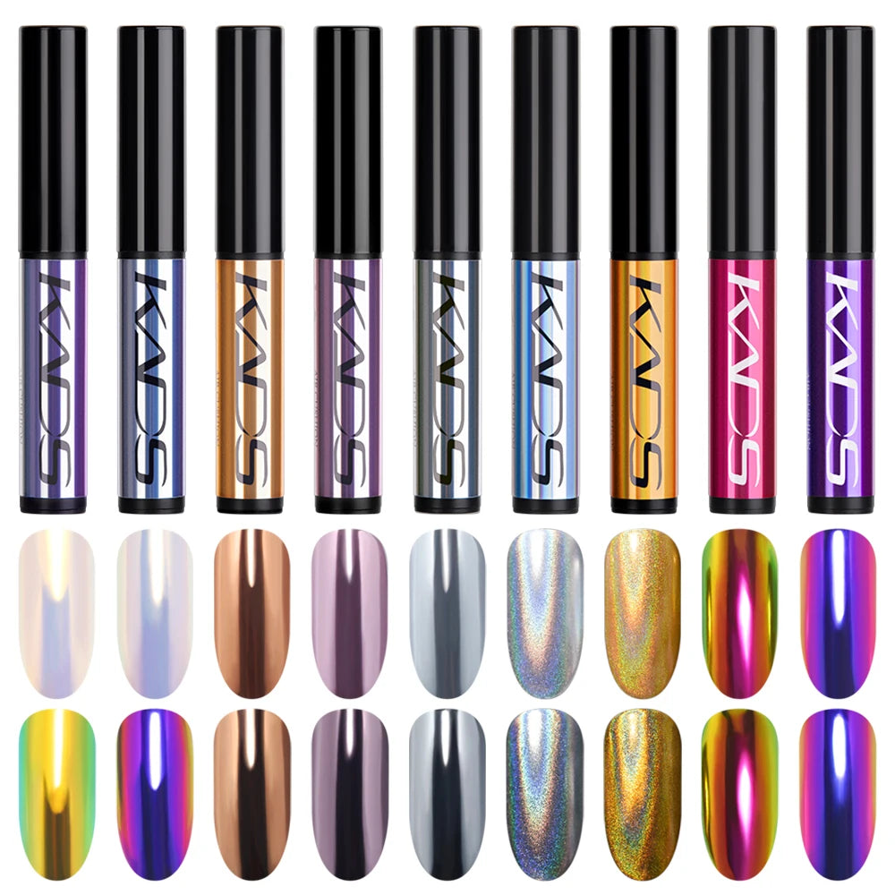 Mirror Chrome Nail Powder Cushion Pen for Metallic Nail Art