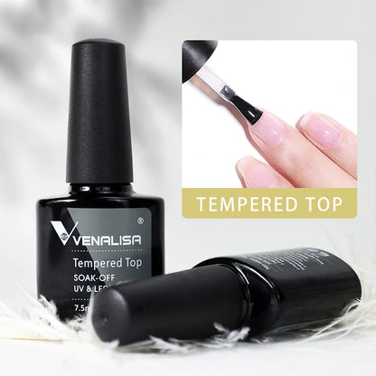 Venenalisa nail polish bottle with a close-up of a hand applying the polish.