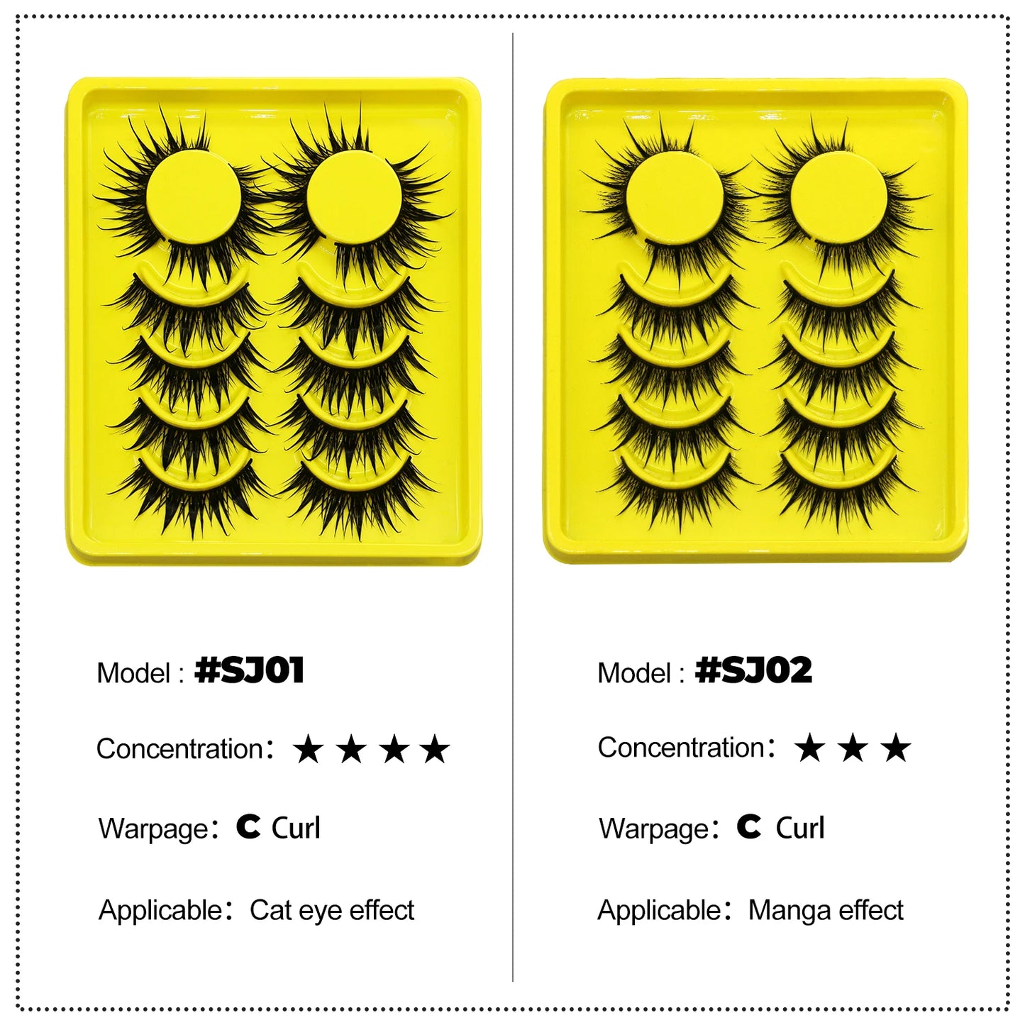 Lasvirey Cat Eye Manga Style False Eyelashes 3D Faux Mink Wispy Winged Design
