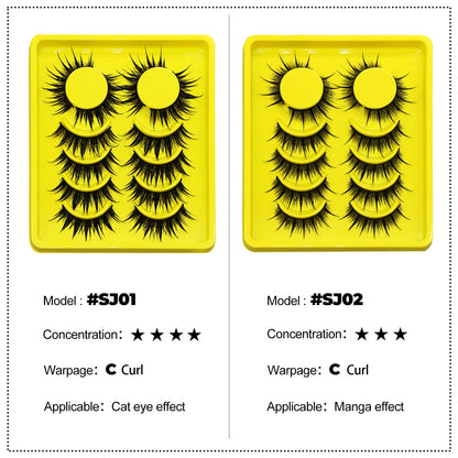 Lasvirey Cat Eye Manga Style False Eyelashes 3D Faux Mink Wispy Winged Design