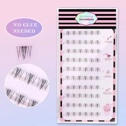 Self Adhesive No Glue Reusable Cluster False Eyelashes Natural Soft Lashes