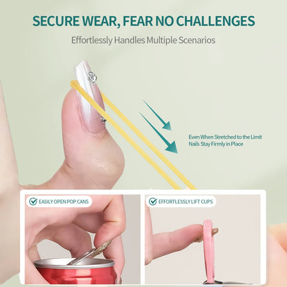 Product being used to open a can and lift cups with text about secure wear and handling challenges.