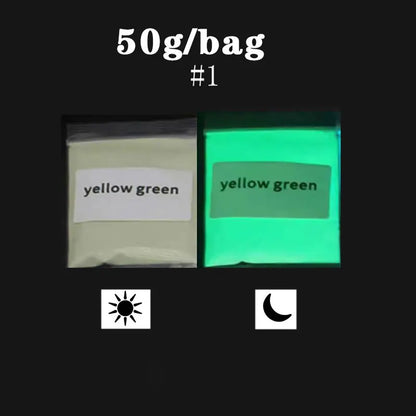 50g Neon Glow in the Dark Nail Glitter Powder Set 12 Colors