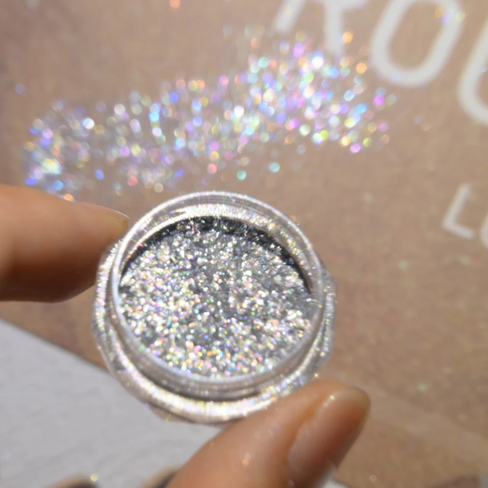 6 Color Opal Neon Iridescent Mirror Nail Glitter Powder Set