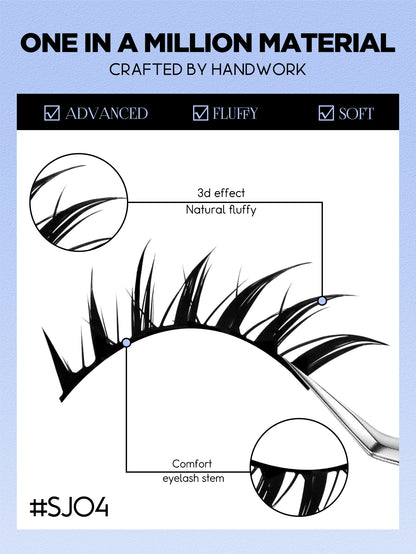 Lasvirey Cat Eye Manga Style False Eyelashes 3D Faux Mink Wispy Winged Design