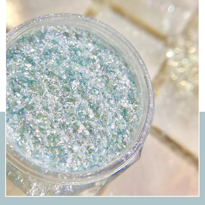 6 Color Opal Neon Iridescent Mirror Nail Glitter Powder Set