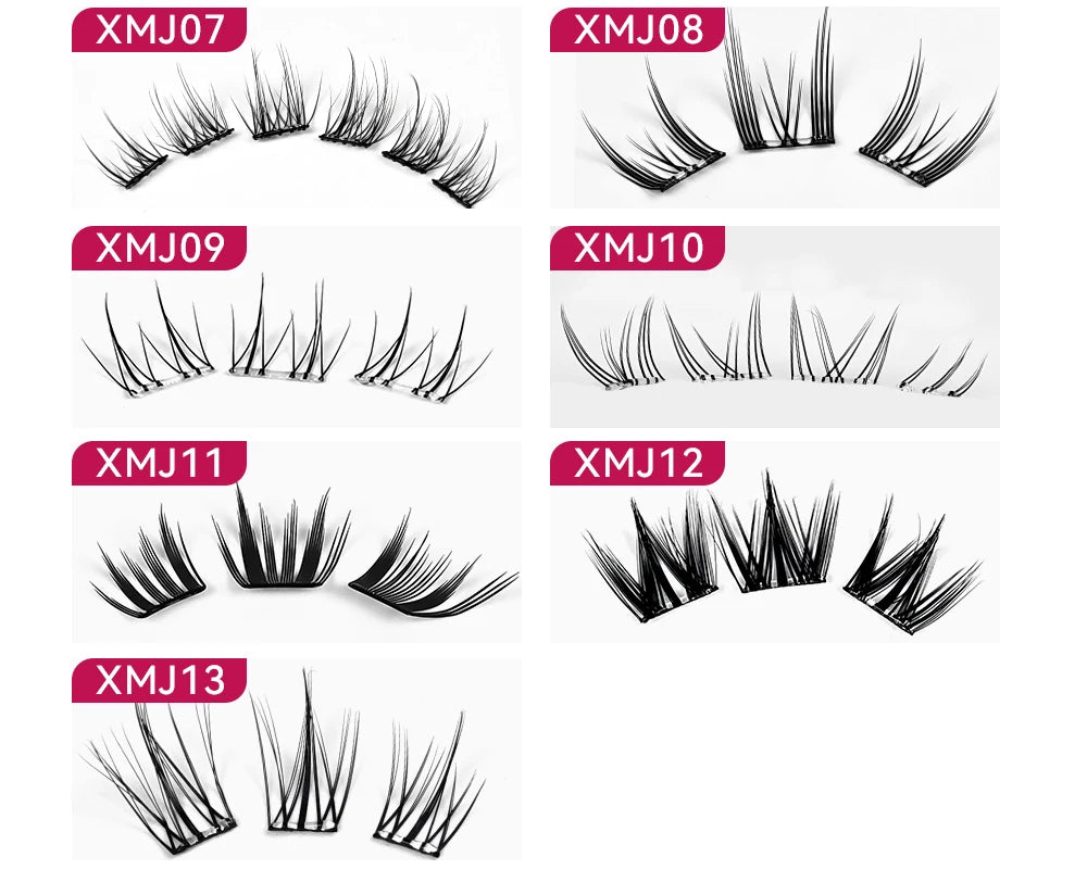 Yelix Self Adhesive Korean Manga Style Cluster Lashes 10 Row Natural Soft