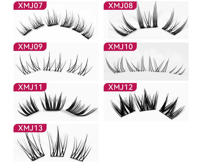 Yelix Self Adhesive Korean Manga Style Cluster Lashes 10 Row Natural Soft