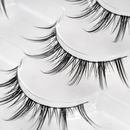 8 Pair Natural Look Curled Full Strip False Eyelashes Dense Long Lasting