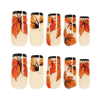 French Tip Press On Nails Classic Full Cover 24 Pieces