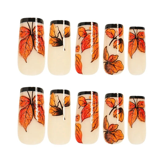 French Tip Press On Nails Classic Full Cover 24 Pieces