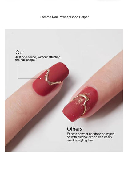 Nail polish with gold accent on a white background
