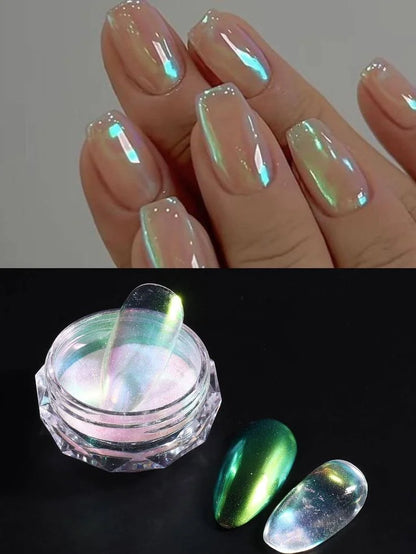 Holographic Mermaid Mirror Nail Pigment Powder for Gel Polish