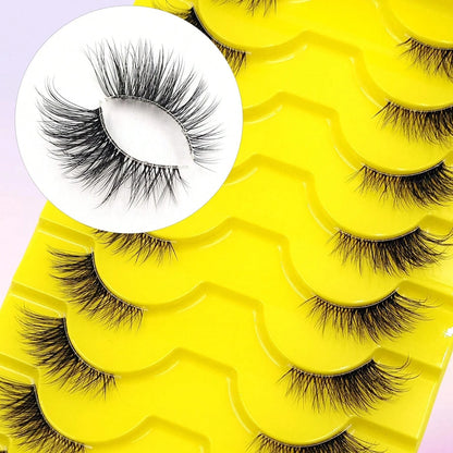 10 Pair Elegant Wispy Cat Eye False Eyelashes Natural Fluffy Design