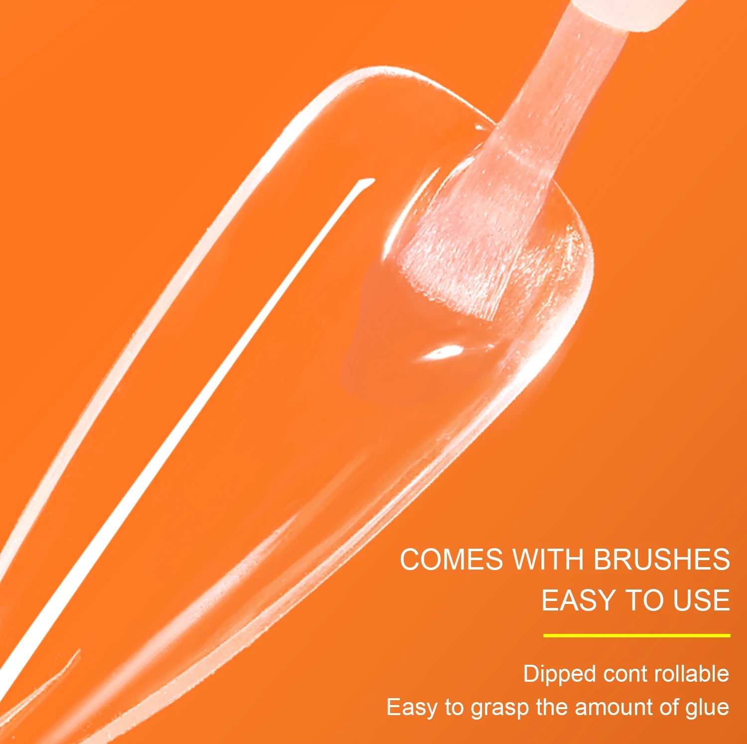 Clear container with brushes on an orange background