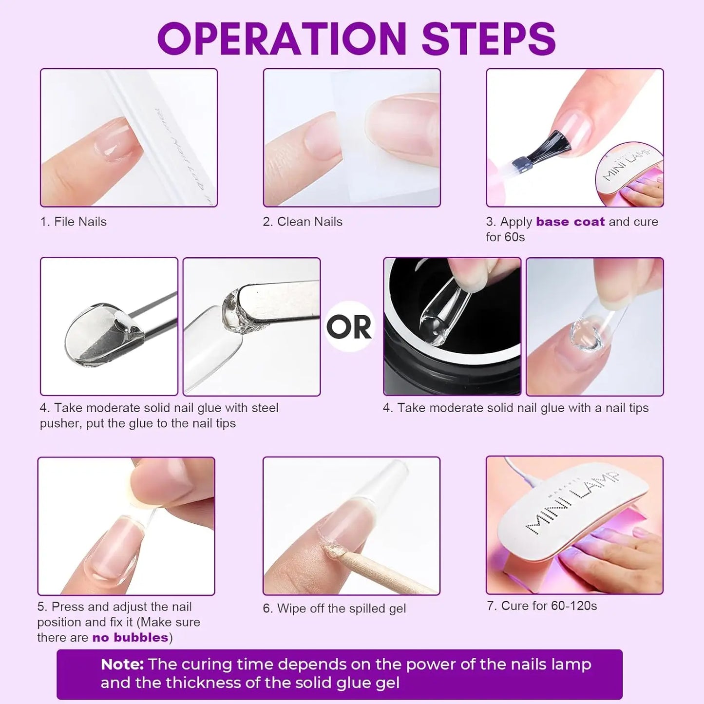 Step-by-step guide for applying nail extensions with a focus on operations.