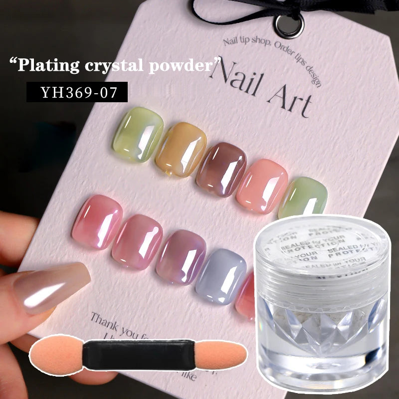 Aurora Pearl White Chrome Nail Powder Mirror Pigment for Nail Art