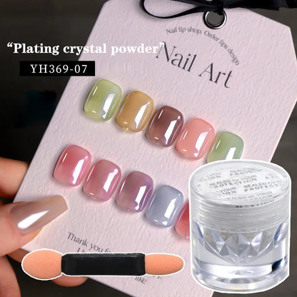 Aurora Pearl White Chrome Nail Powder Mirror Pigment for Nail Art