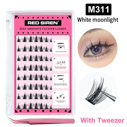 Self Adhesive Lash Cluster Set Korean Manga Style Natural Wispy Individual Eyelashes