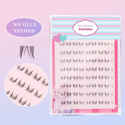 Self Adhesive No Glue Reusable Cluster False Eyelashes Natural Soft Lashes