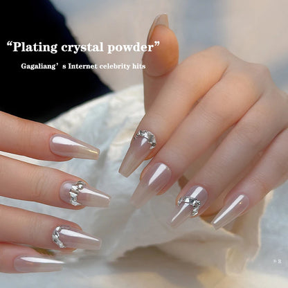 Aurora Pearl White Chrome Nail Powder Mirror Pigment for Nail Art