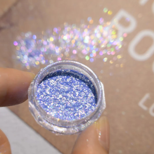 6 Color Opal Neon Iridescent Mirror Nail Glitter Powder Set