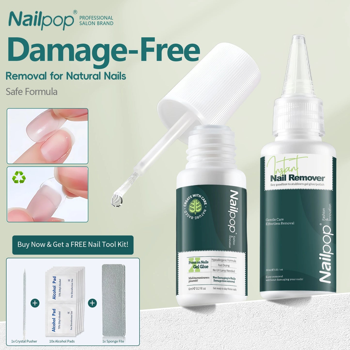 Press On Nail Glue and Remover Kit Fast Dry