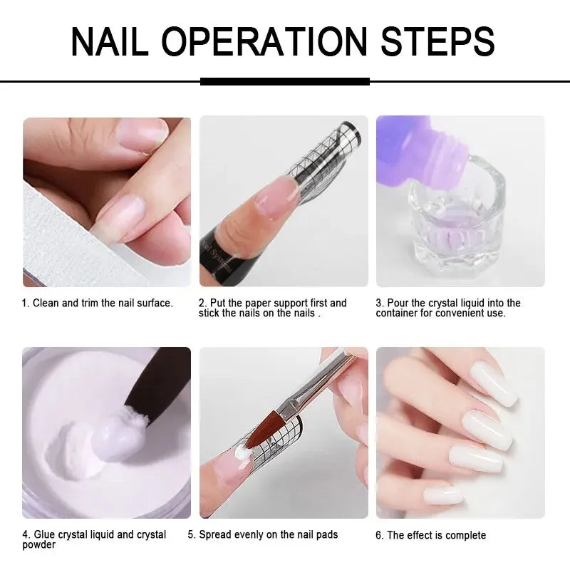 Acrylic Nail Powder and Liquid Monomer Manicure Kit for Nail Art