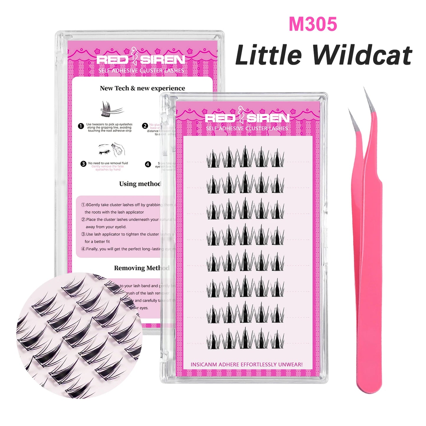 Self Adhesive Lash Cluster Set Korean Manga Style Natural Wispy Individual Eyelashes