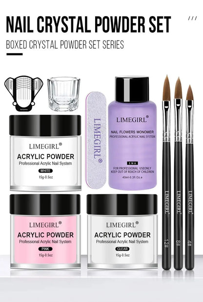 Acrylic Nail Powder and Liquid Monomer Manicure Kit for Nail Art