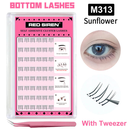 Self Adhesive Lash Cluster Set Korean Manga Style Natural Wispy Individual Eyelashes