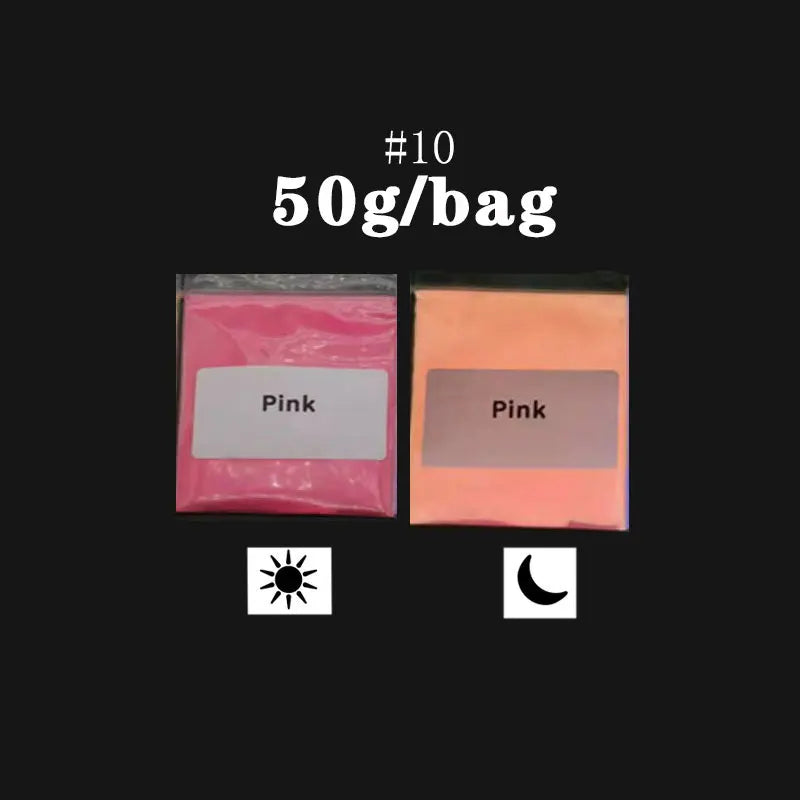50g Neon Glow in the Dark Nail Glitter Powder Set 12 Colors