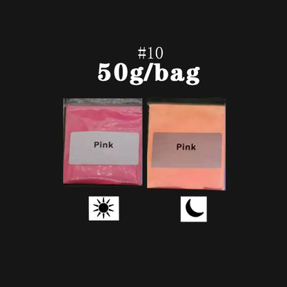 50g Neon Glow in the Dark Nail Glitter Powder Set 12 Colors