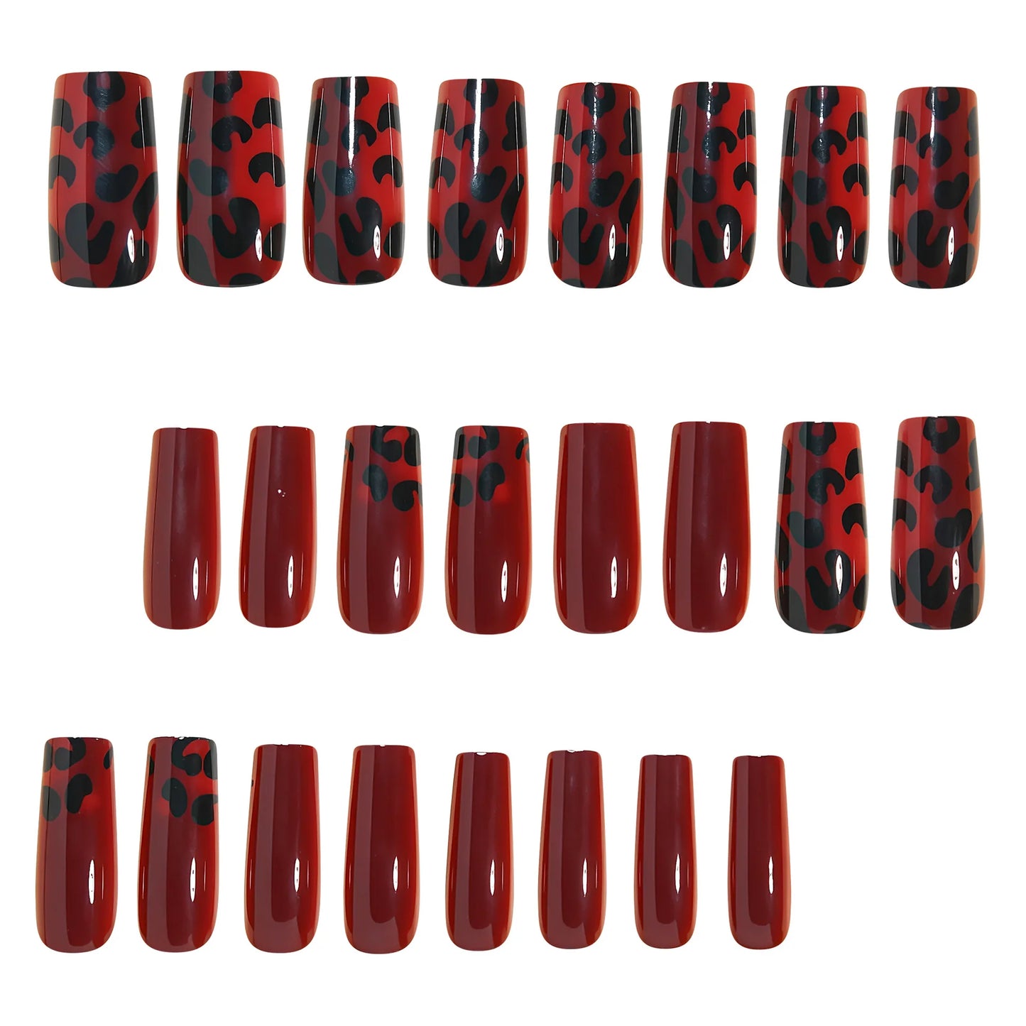 Medium Gradient Multicolor Leopard Print Press On Nails Square Almond Tips