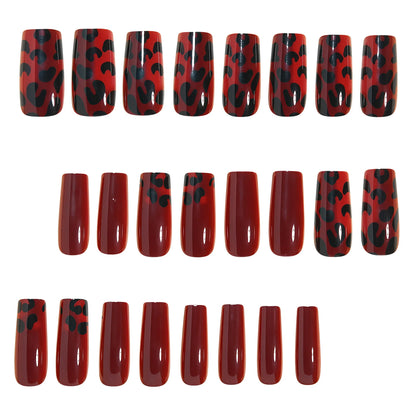 Medium Gradient Multicolor Leopard Print Press On Nails Square Almond Tips