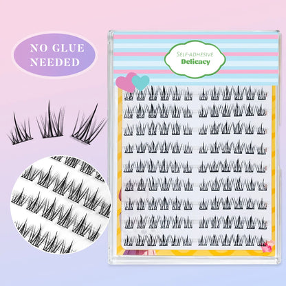 Self Adhesive No Glue Reusable Cluster False Eyelashes Natural Soft Lashes
